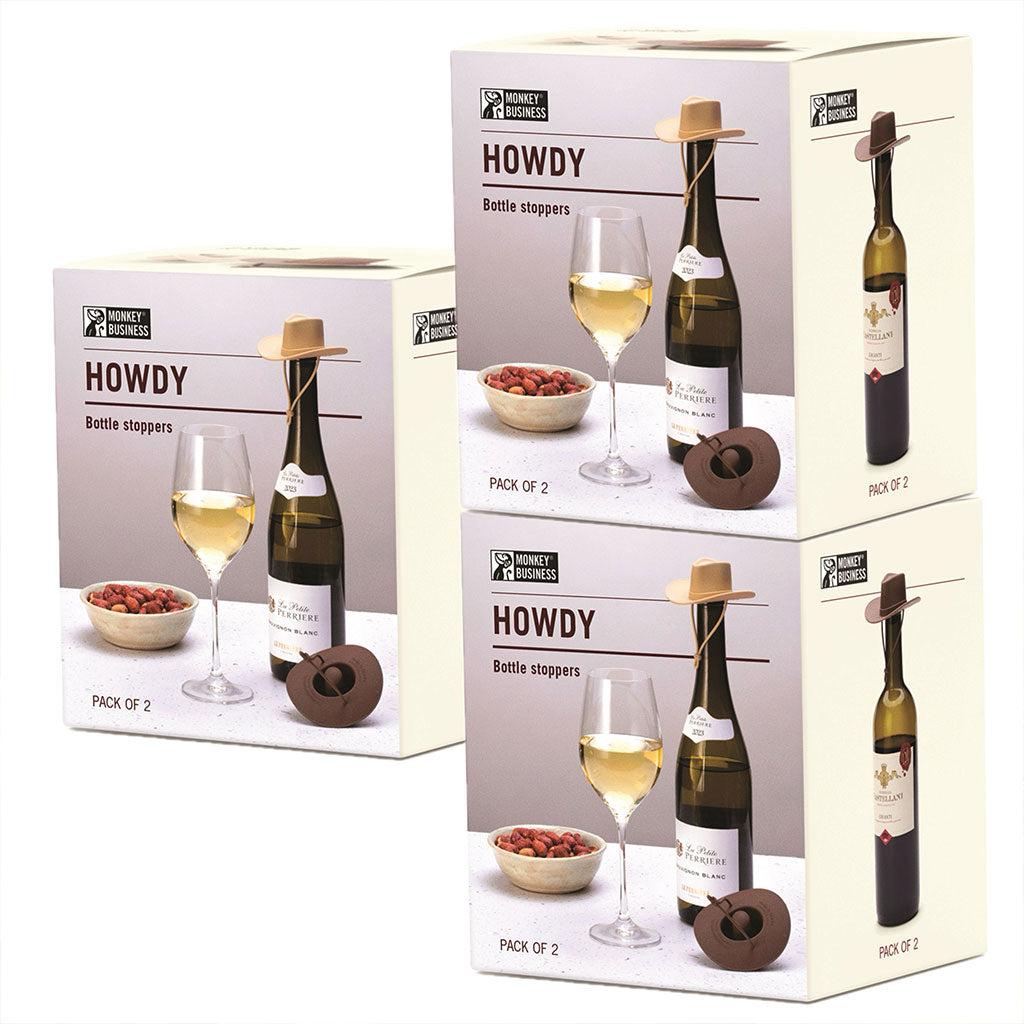 Howdy | Silicone Cowboy Hat wine fun party gift - gift pack of 3