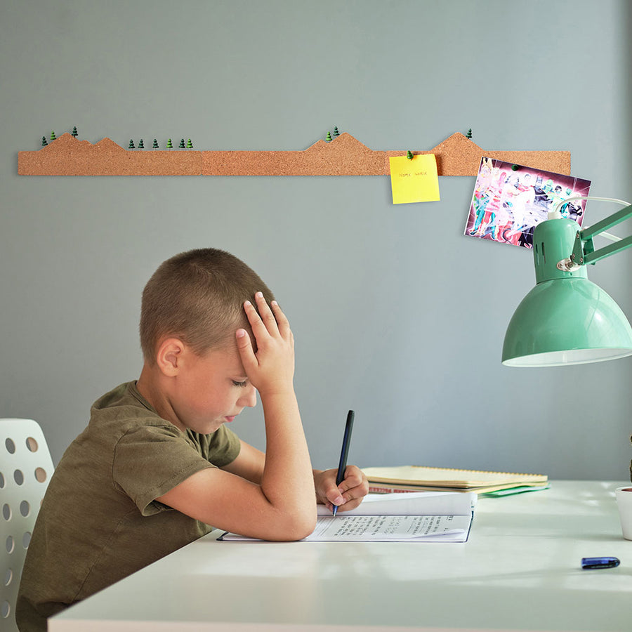 3 Cork Note Boards | Memo Mountain 3 Monkey Business 3 mini cork board with tree-shaped pins