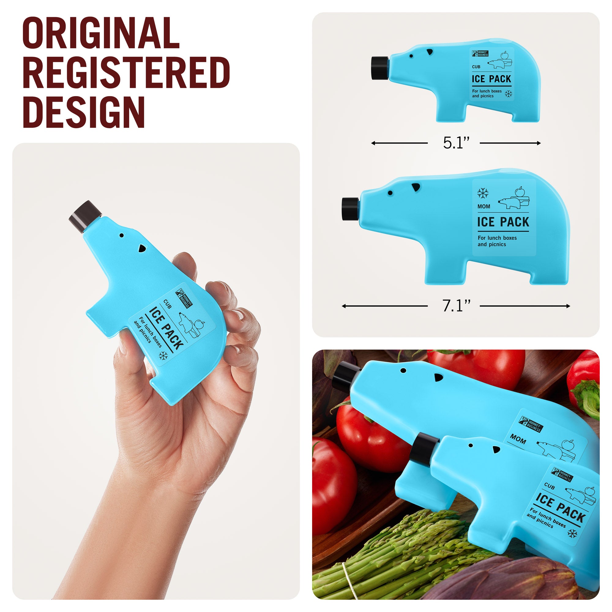 Re-Freezable Fun Ice Pack | Blue Bear Cub