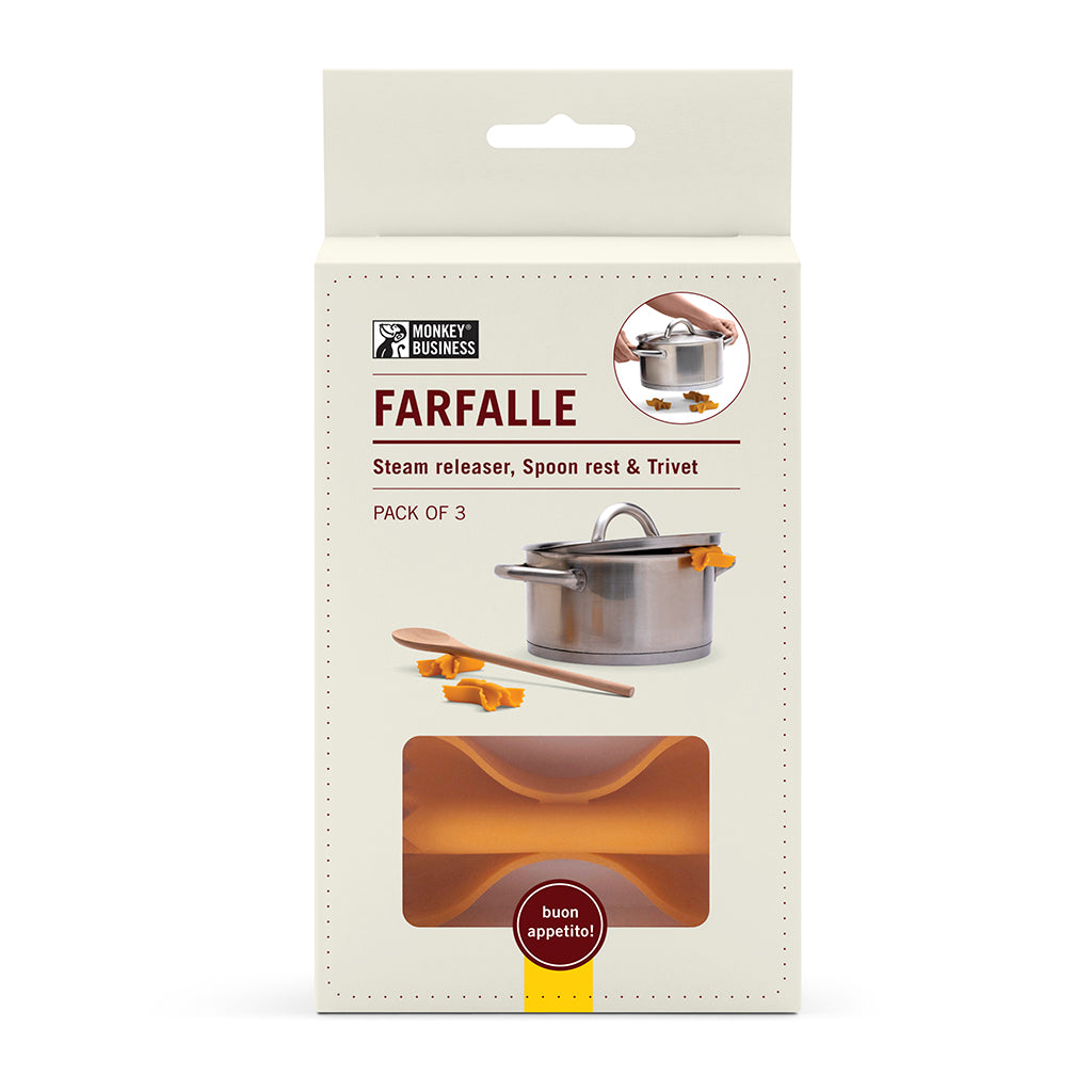 farfalle steam releaser and trivet shaped like pasta - gift box
by Monkey Business