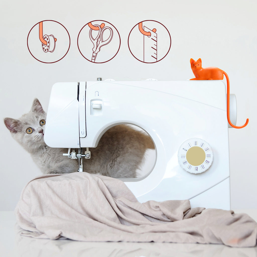 orange cat - ginger screen hook with 3M adhesive 	cute desktop hook for for hanging accessorie by Monkey Business