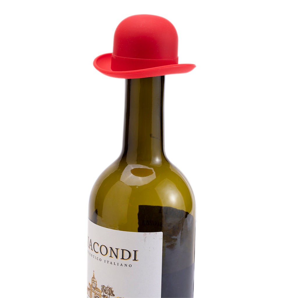 Fun wine bottle stoppers from Silicone derby  hats by Monkey Business