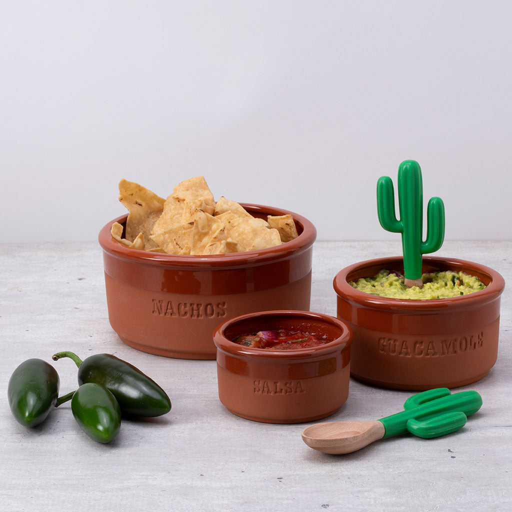 BOWLERO | Set of Terracotta Dipping Bowls for Mexican party. Monkey Business