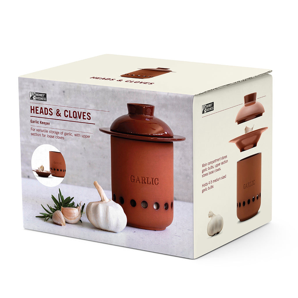 Terracotta Container For Garlic Holder | Heads & Cloves