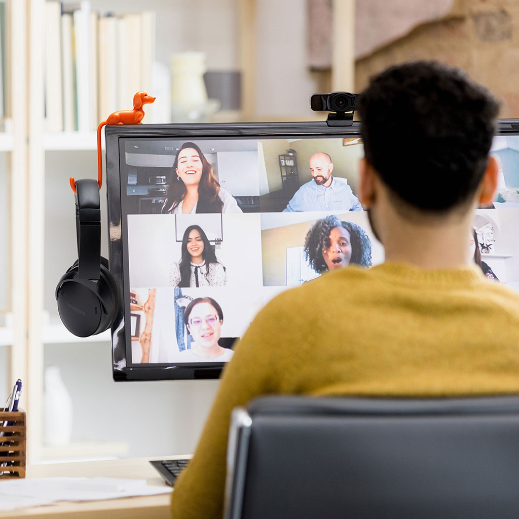 Rusty adhesive screen hook for headphones and keys by Monkey Business