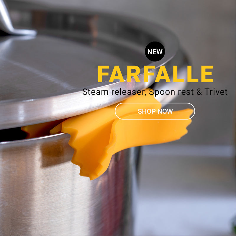 Farfalle | Steam releaser & trivet Pasta shaped silicone pieces for multiple uses while cooking Monkey Business