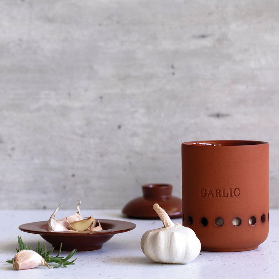 Terracotta Container For Garlic Holder | Heads & Cloves-  Monkey Business
