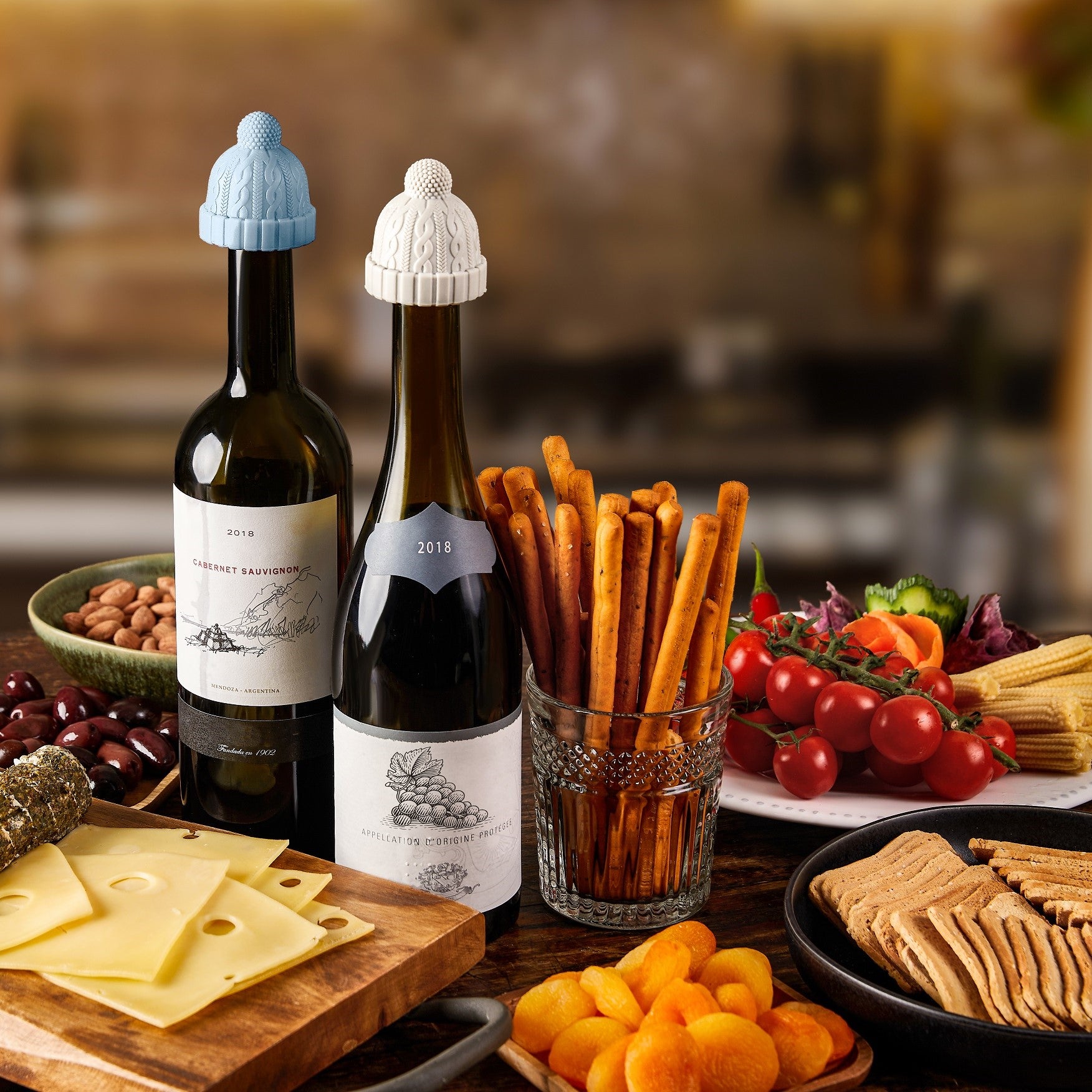 BEANIE  | silicone Winter Hat Wine Bottle Stoppers  shaped like beanies Monkey Business