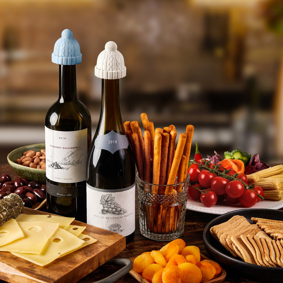 BEANIE  | Winter Hat Wine Bottle Stoppers  shaped like beanies Monkey Business 