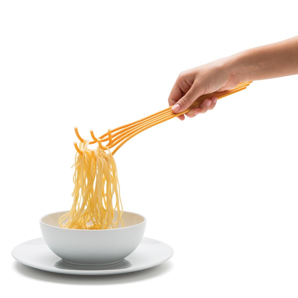 Long pasta server shaped like spaghetti