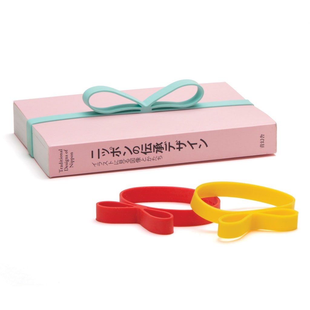 multicolour silicone gift ribbons set to a book by Monkey Business  - gift pack