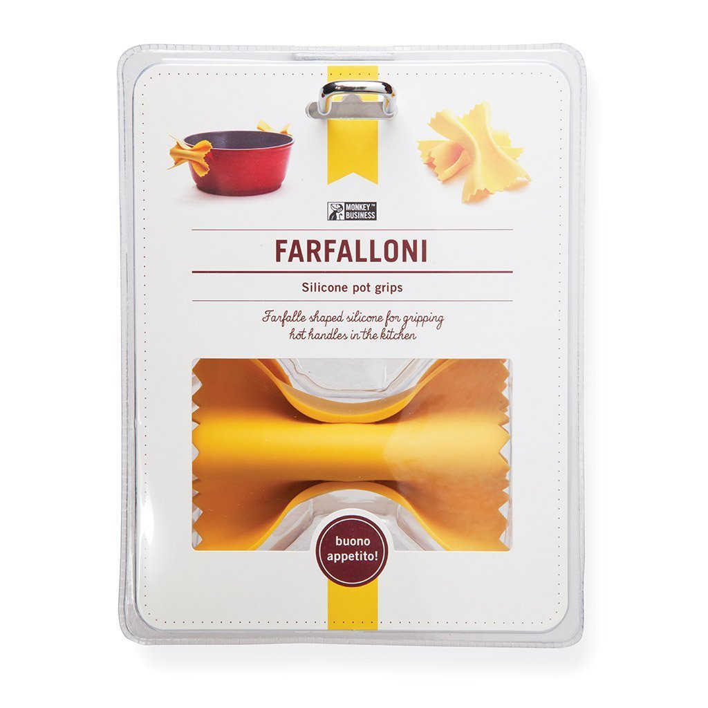 fun pot handle covers shaped like farfalle by Monkey Business