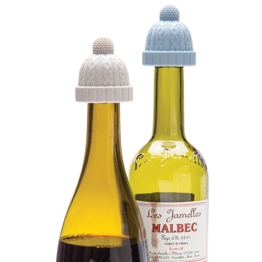 BEANIE  | Silicone Winter Hat Wine Bottle Stoppers  shaped like beanies - pack of 2 - Monkey Business