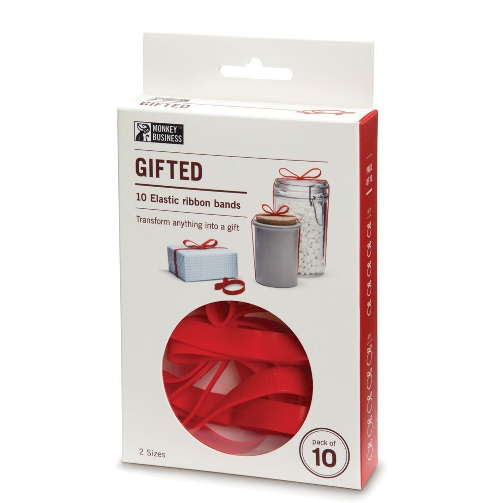 gifted elastic ribbons reusable silicone gift wrap accessories by  Monkey Business