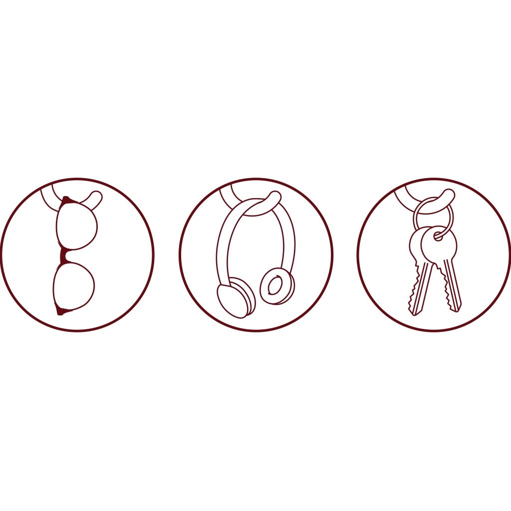 ginger screen hook with 3M adhesive 	cute desktop hook for holding small items by Monkey Business